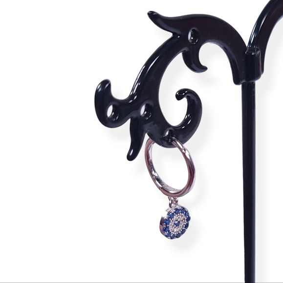 New! Evil earrings Style Sterling Silver Plating Ear Hoop - Picture 5 of 5